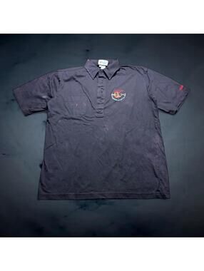 Vintage 80s Miller Lite Embroidered Polo Shirt Mens Size L Black